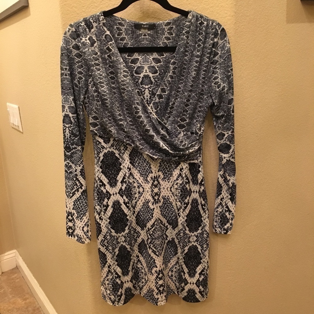 TART Snake Print Long Sleeve Dress Size Small